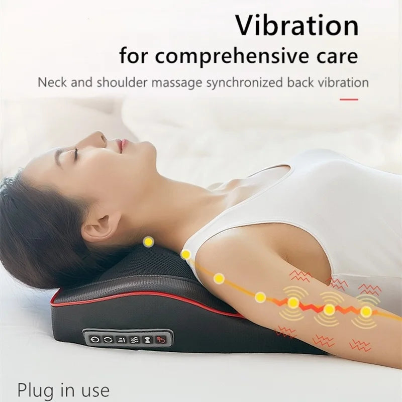 3 in 1 Newest Massage Pillow with Car Home Duel Use Easy Carry Neck Back Shoulder Waist Body Massager Gift Relief Pain EU Plugs