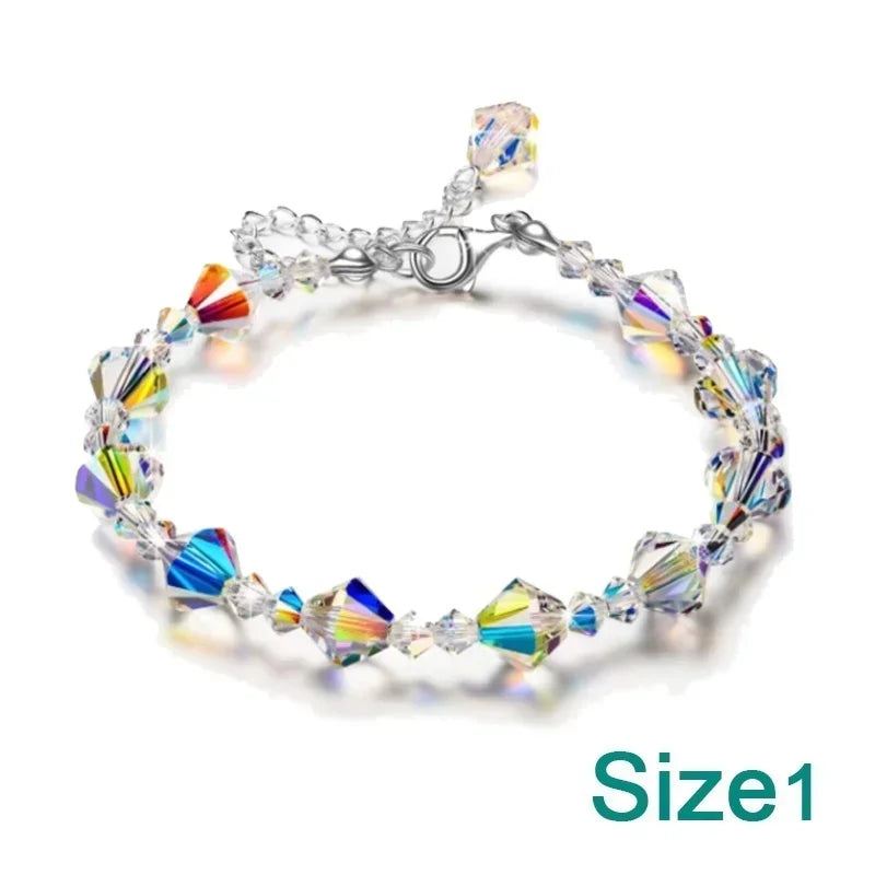 Delysia King 1pcs Women Trendy Cube Crystal Bracelet Luxurious Personality Versatile Wrist Chain Best Friend Gift