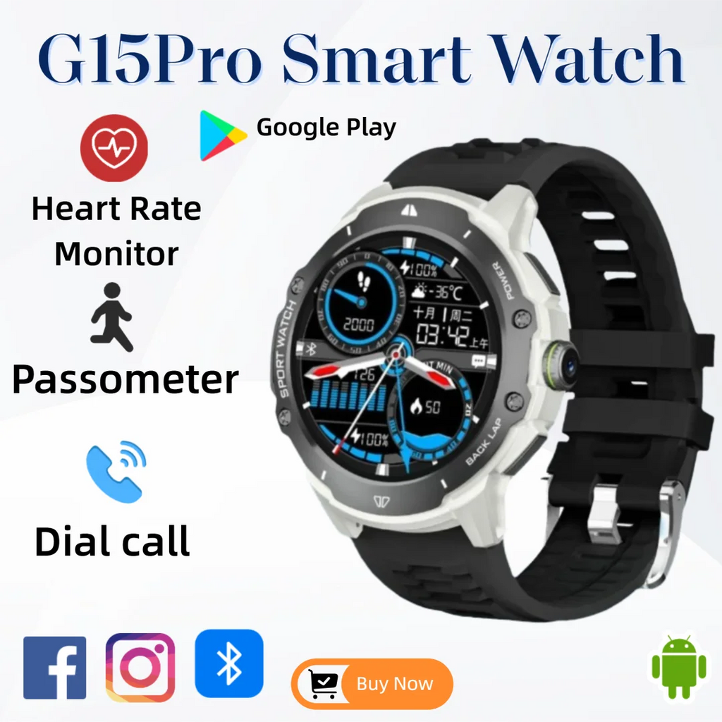2025 New  Smart WatchG 15Pro 1.43" AMOLED Display 4G SIM Support & Video Calling WiFi+GPS Dual  Positioning Waterproof