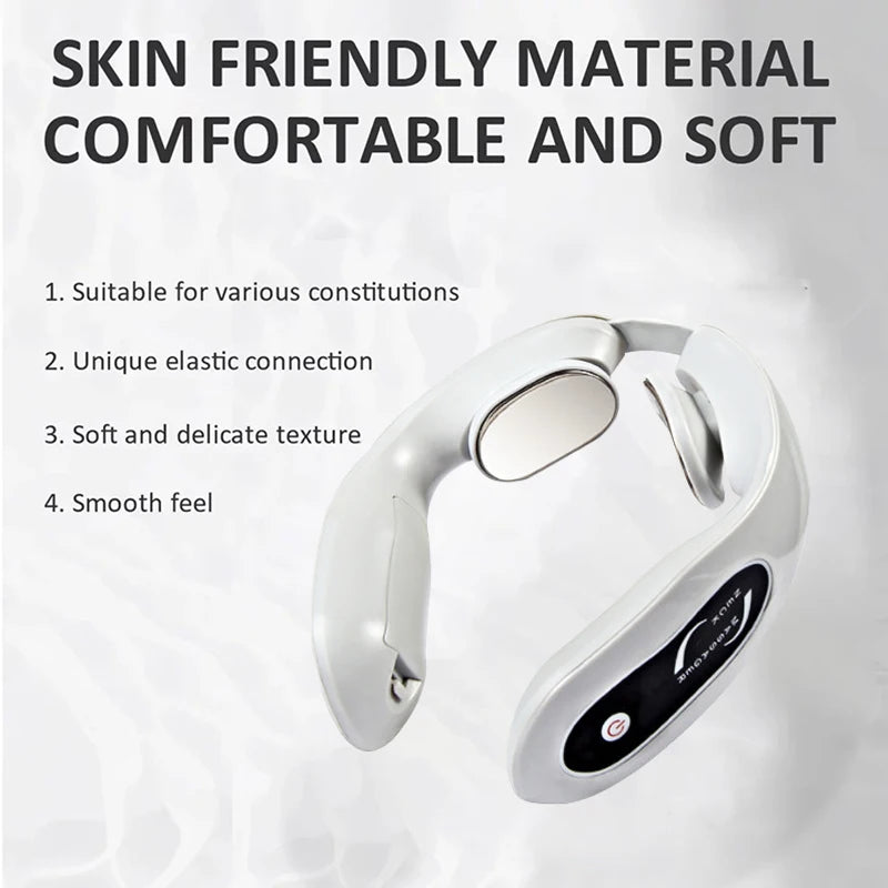 Intelligent Neck Massage Instrument Portable Neck Massage and Relaxing Instrument Dry Battery Powered Gray