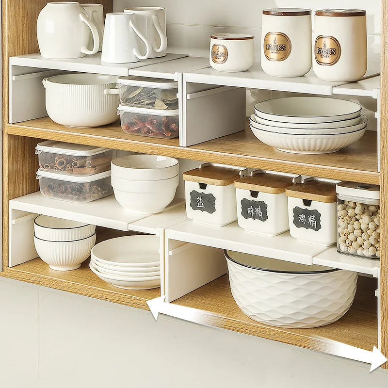 Kitchen Cabinet Multi-Functional Storage Rack Countertop Organization Shelf ABS Material Home Use Organization Shelf