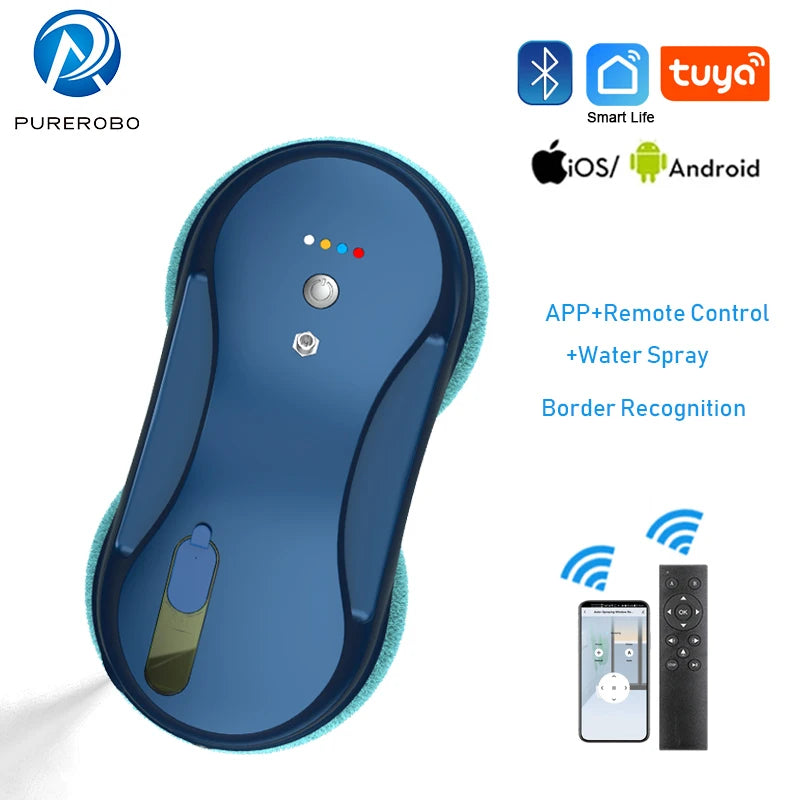 Purerobo W-R3S Window Cleaner Robot With APP & Remote Automatic Smart Water Spray Glass Electric Window Cleaning Robot For Home