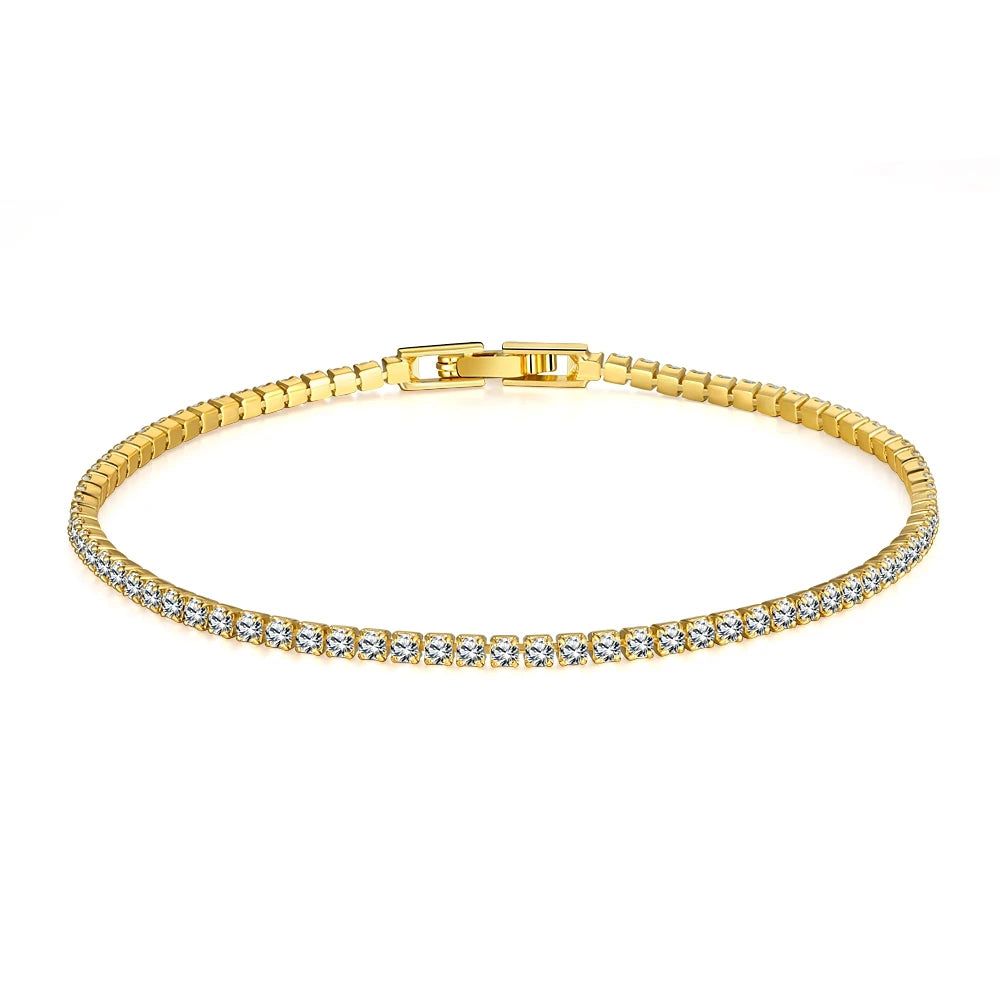 Real 3MM D VVS Moissanite Tennis Bracelet Passes Diamond Sparkling Test Solid S925 Jewelry Wedding Women Gift