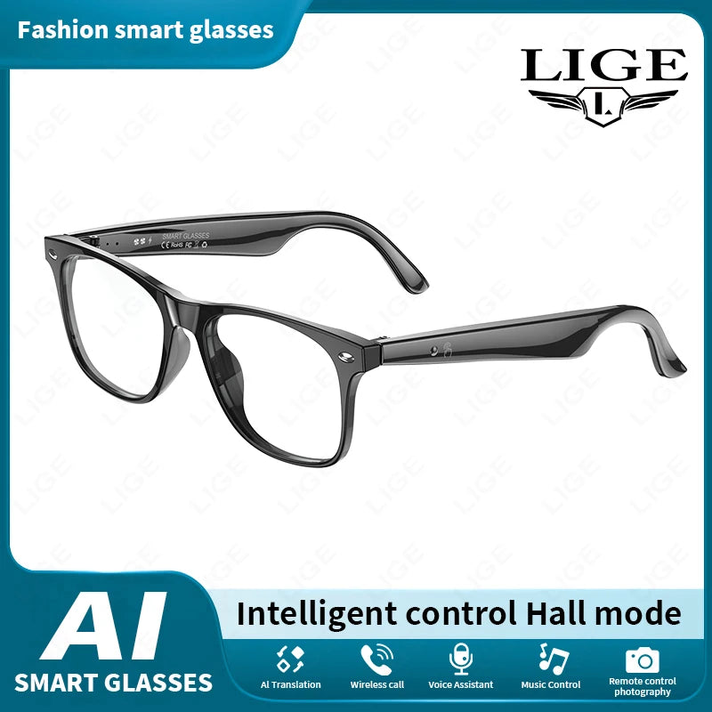 high-tech AI smart glasses can be equipped with various lenses such as sunglasses, blue light, myopia, Men women smart glasses