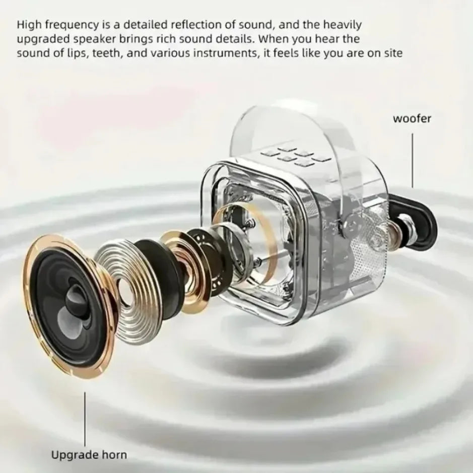 XIKCU Portable Bluetooth 5.3 Speaker Karaoke Machine PA System with 2 Wireless Microphones Home Family Singing Children's Gifts