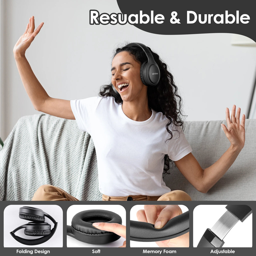 Siindoo JH-919 Wireless Foldable Headphones Bluetooth Stereo Earphones Super Bass Noise Cancelling With Mic Headset For Mobile