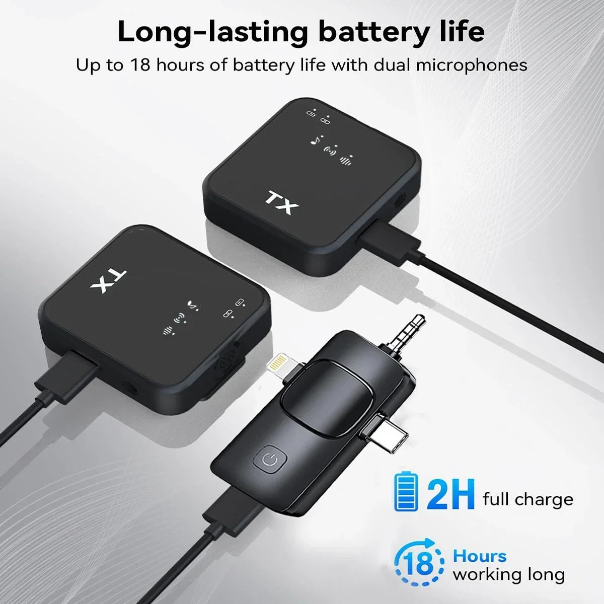 Wireless Lavalier Microphone for Camera  Android iPhone Microphone Reverb Sound Video Recording Podcast Noise Reduction Clip mic