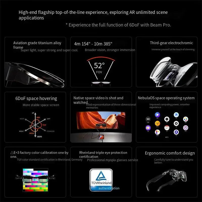 Xreal Air 2 Ultra AR Glasses 6DoF Smart Glasses 52° FOV 385-inch HD Space Giant Screen Portable Private Cinema