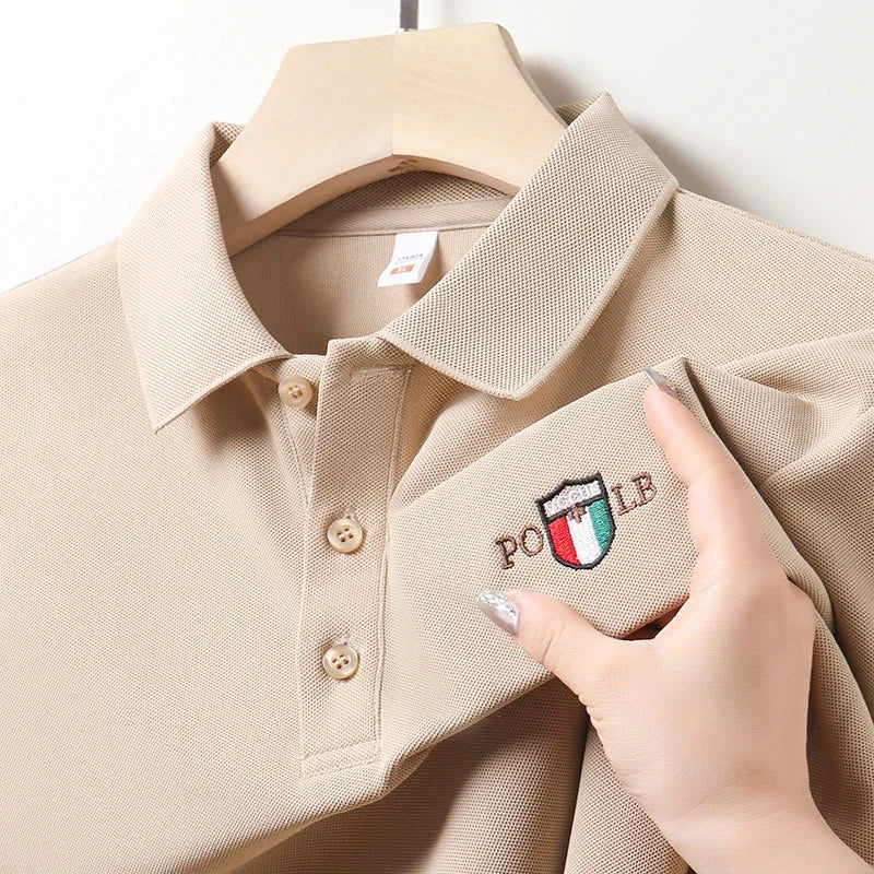 Men's Summer Embroidered Casual Fashion Short Sleeve POLO Shirt Comfortable Top