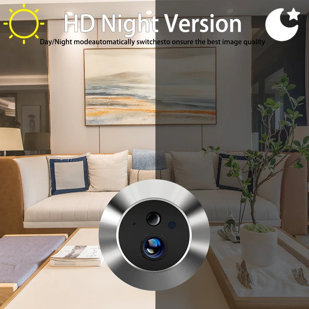 5MP Tuya Smartlife Home Doorbell Cat Eye Camera PIR Motion Detection Wifi Doorbell Night Vision Peepholes 4.3 Inch Baby Monitor