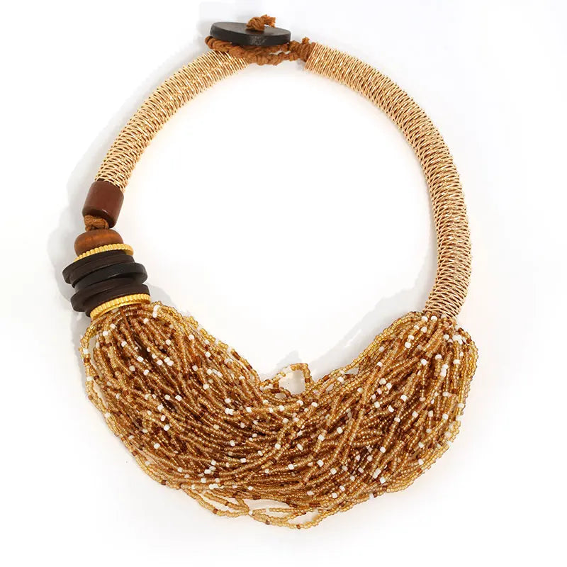New Fashion Bohemian Statement Necklace Handmade for Women Girl Trendy Beach Party Jewelry
