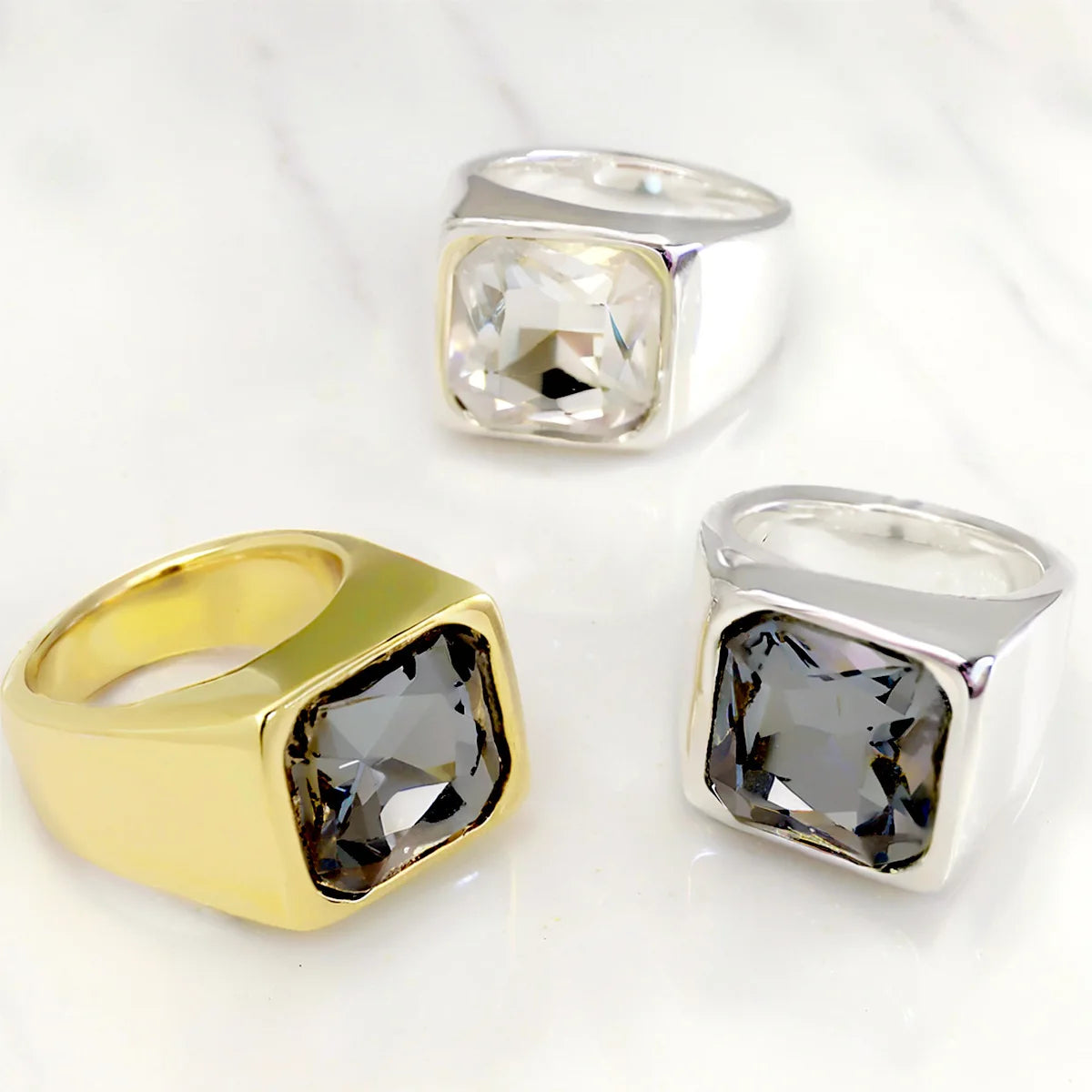 2025 Spain's best-selling electroplated gold and silver high-quality gemstone ring, suitable for women's jewelry