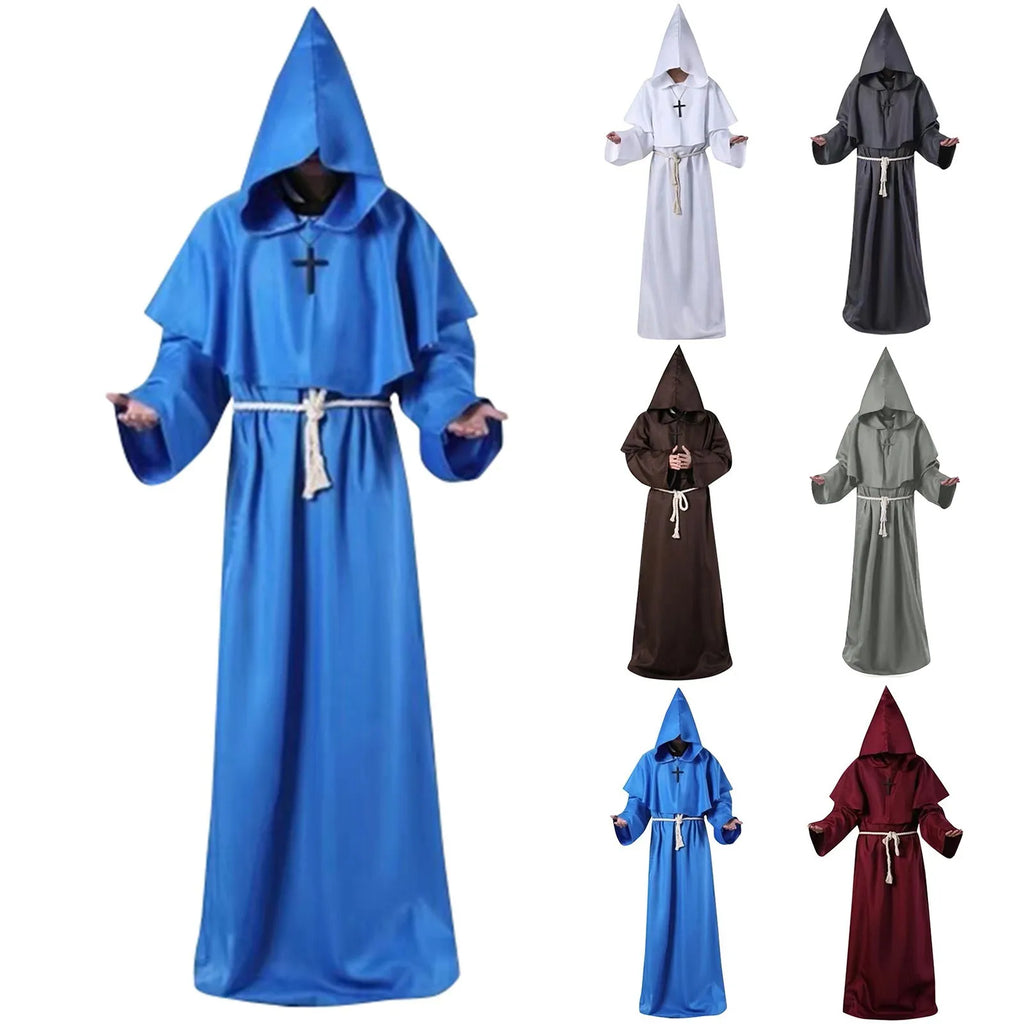 Halloween Costume Halloween Cosplay Costume Medieval Monk Suit Monk Robe Wizard Suit Priest Suit Costume Stage Suit 코스프레 의상