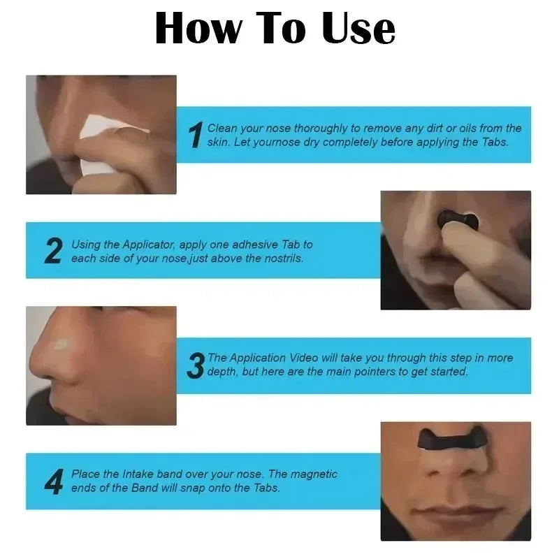 30pcs Anti-Snoring Nose Clips Nasal Breathing Dilator Set with Magnetic Strips Motion Air Intake to Improve Sleep Aid Starter Se