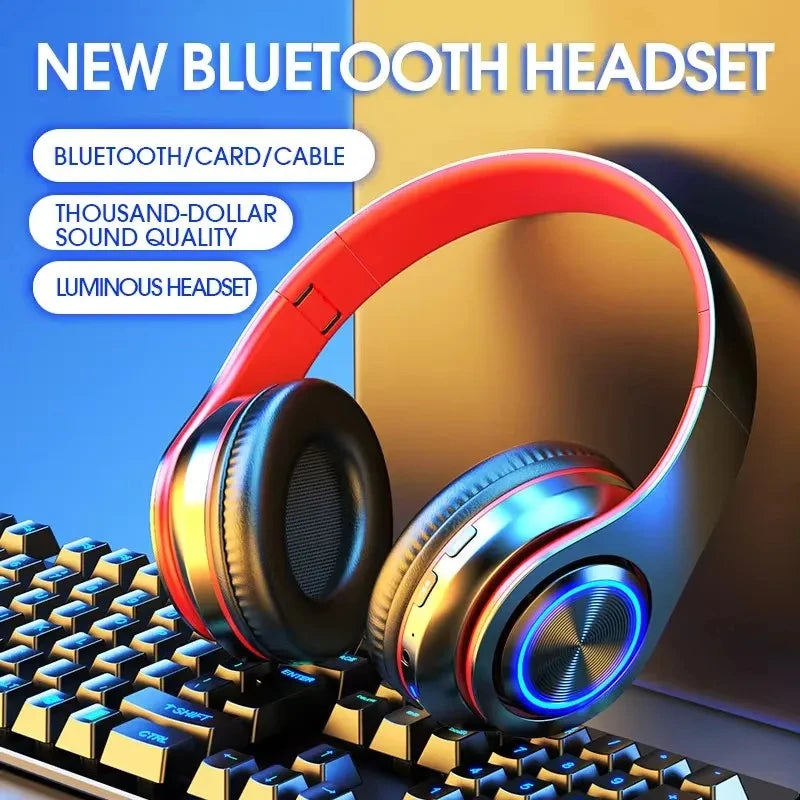 B39  Bluetooth Headset Foldable Headphones HiFi Stereo Earphone With Mic Support SD Card FM For Xiaomi Iphone Sumsamg Phone
