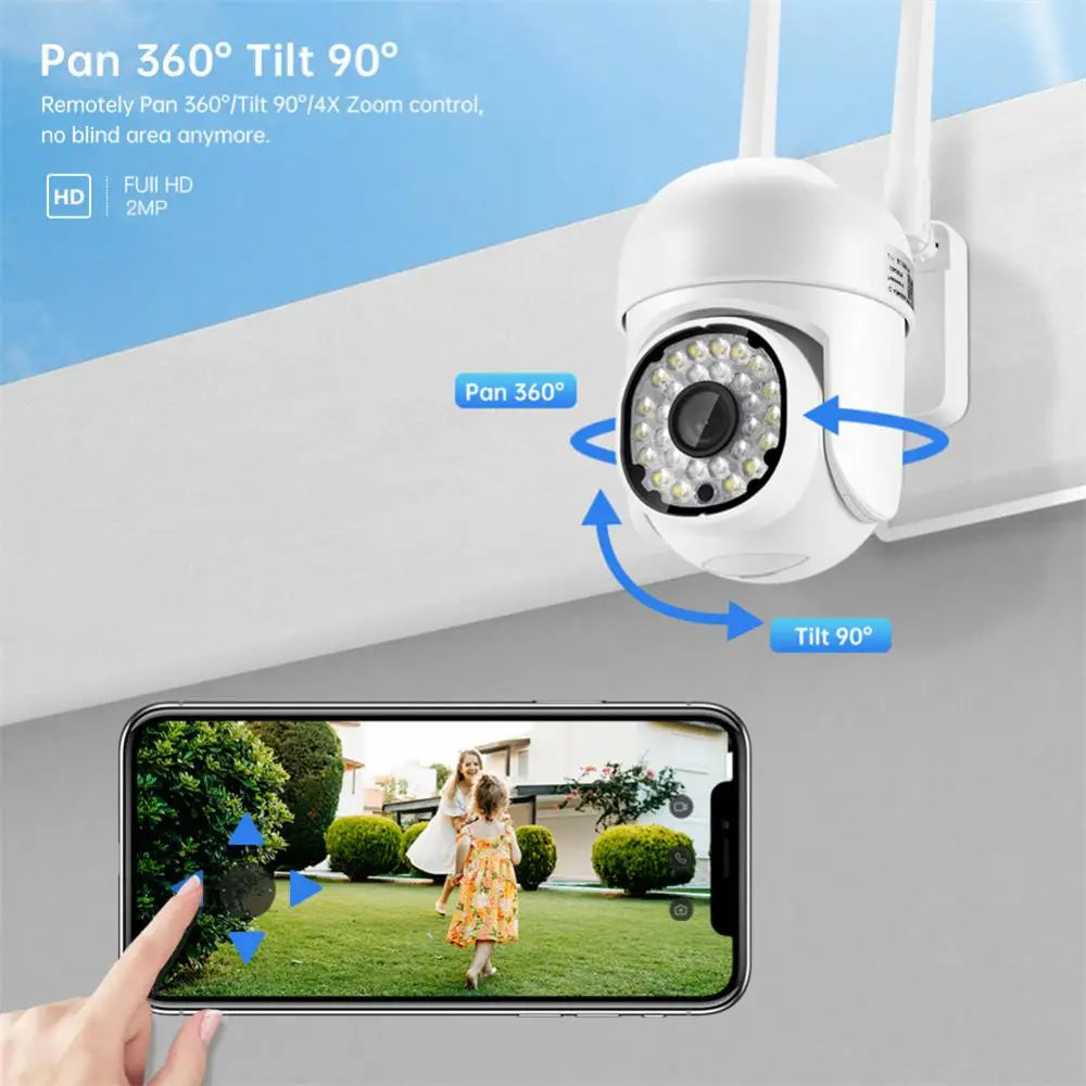 Yi iot WiFi IP Camera Outdoor Surveillance PTZ Camera 2MP Color Infrared Night Vision Ai Human Detection Security CCTV Mini Cam