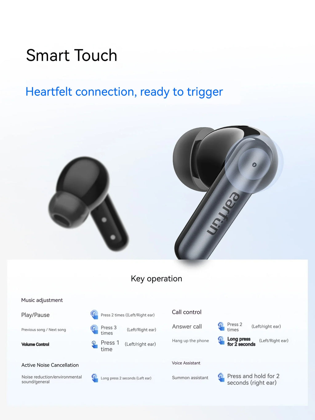 EarFun Air Pro 4i Wireless Earbuds Active Reduction HI-FI Bluetooth 5.4 TWS Headsets in Ear Earphones E-sports Gamer Accessories