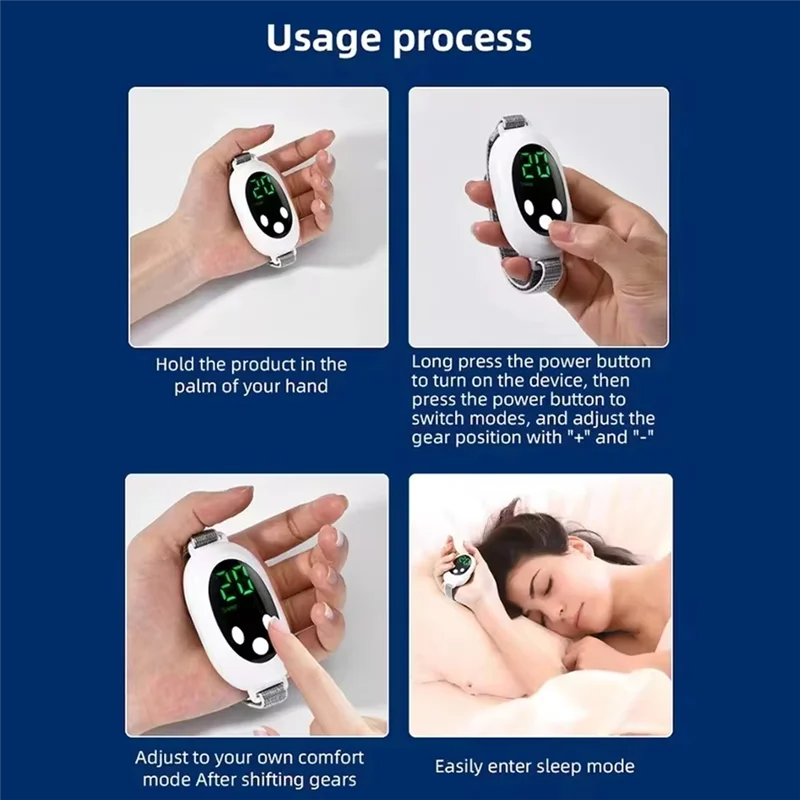 A44U Convenient Handheld Sleep Aid EMS Mini Current Calming Sleep Aid Multi Level Adjustment Intelligent Sleep Aid USB