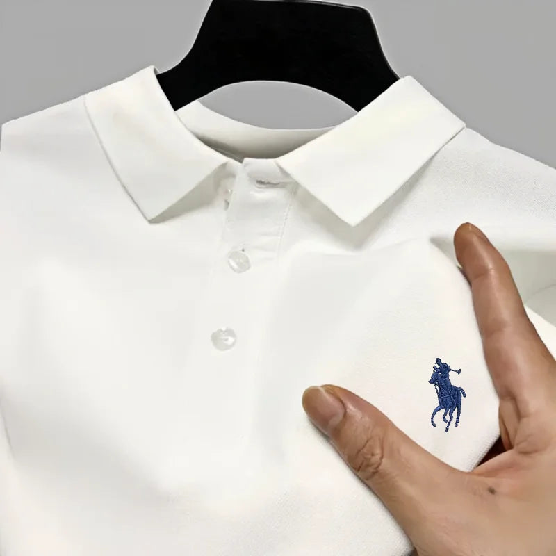 Men's brand polo shirt short sleeved pony embroidered top 2025 summer new comfortable breathable business casual luxury T-shirt