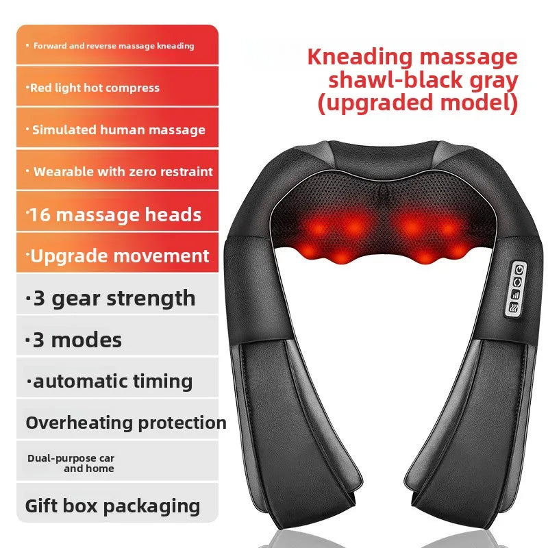 Cervical Spine Massager Massage Shawl Kneading Hot Compress Electric Household Waist Shoulder and Neck Massager