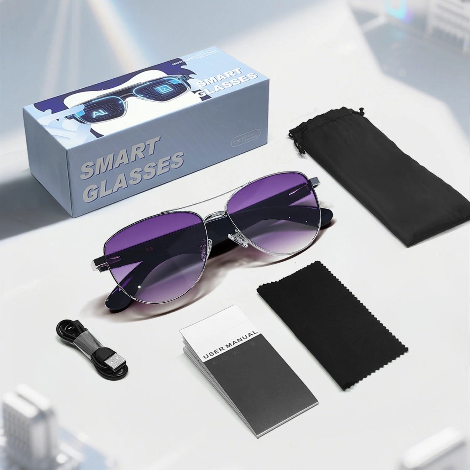 GT-32 smart glasses  specificationsTranslation Sunglasses Voice Remote Control Music Eyewear Waterproof Eyeglasses