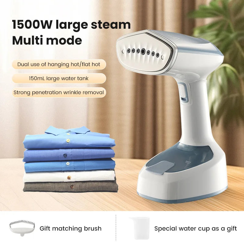 Foldable Ironing Machine 1500W Fast-Heat Garment Steamer Household Electric Fabric Steamer for Home Travel Handheld Steam Iron