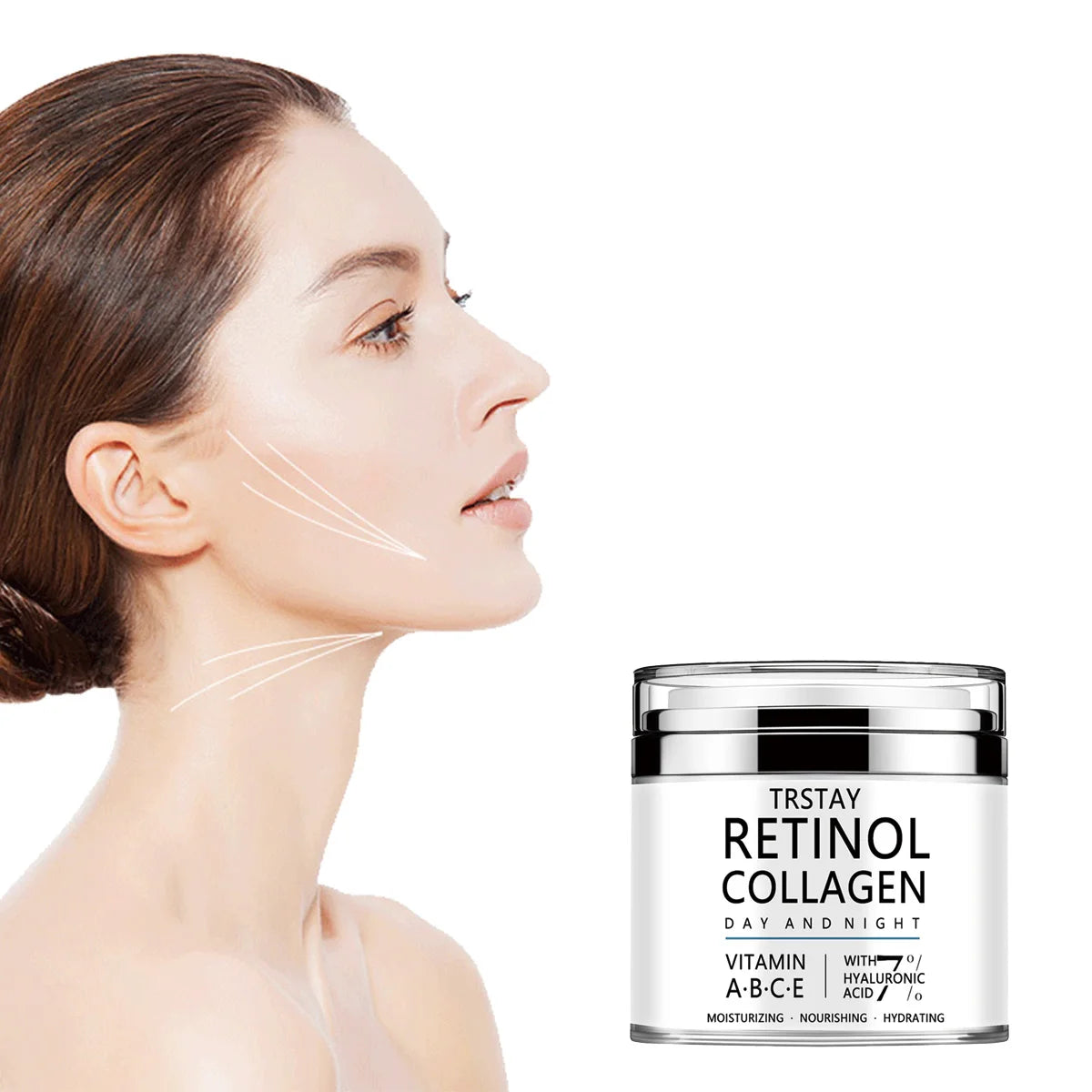 TRSTAY Retinol Collagen Cream - nourishes moisturizes, making the skin look more hydrated and smooth