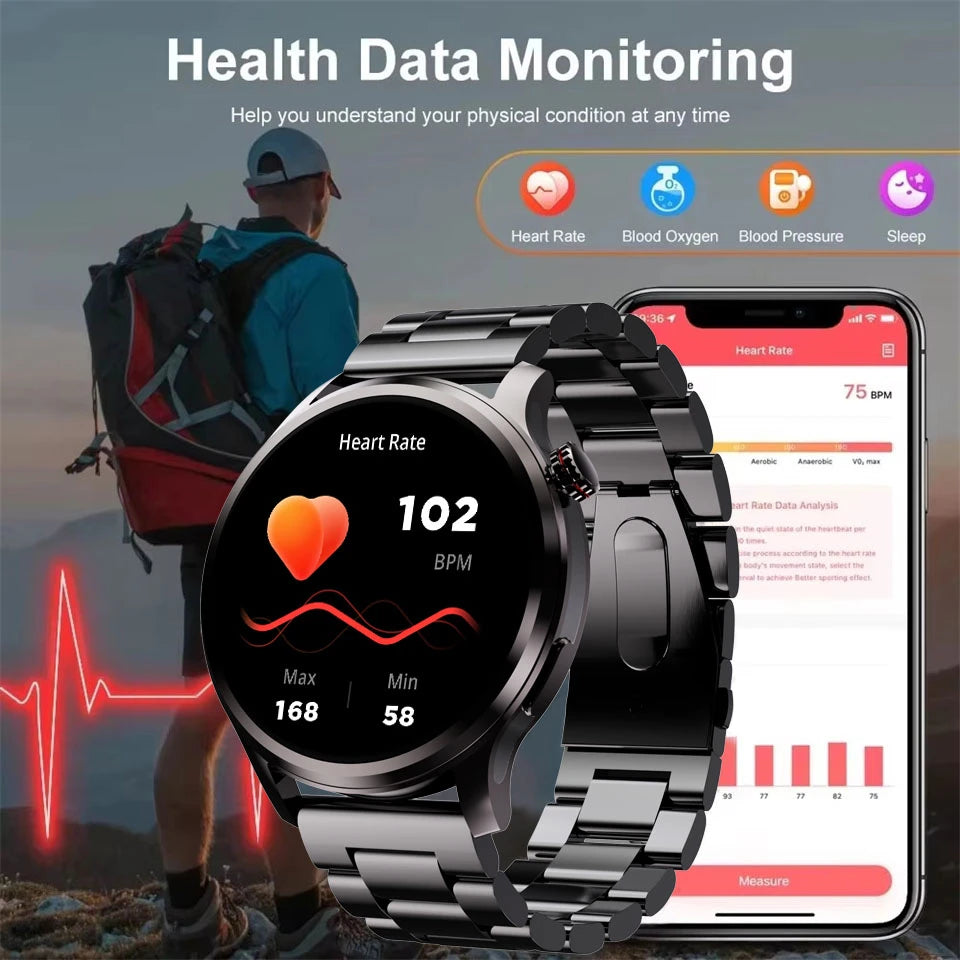 New Smart Watch SK51 Smart Watch 1.53 Inch HD AMOLED Screen NFC GPS TrackerBluetooth Call Health Monitoring Watch Men Women