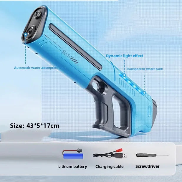 Children's Fully Automatic Water Storage Gun Large Capacity Electric Water Absorbing Toy Gun Summer Outdoor Water Toy Gift
