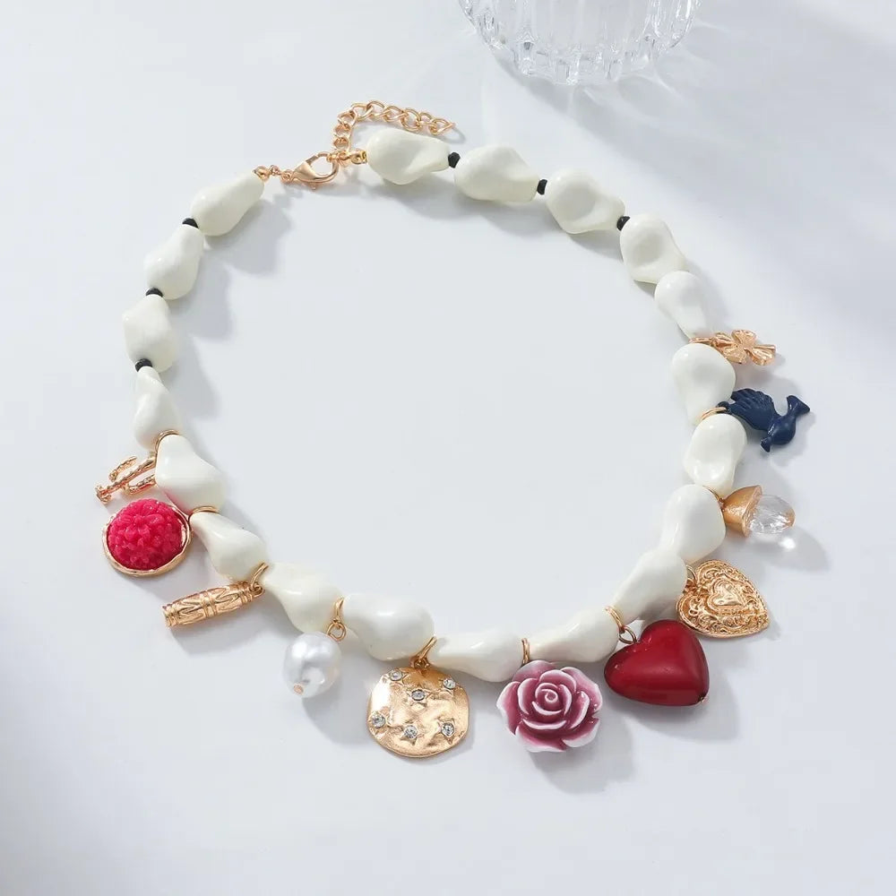 New Elegant Bohemian Pendant Necklace Adjustable Rope Faux Pearl Collarbone Chain Boho Choker Jewelry Female Fashion