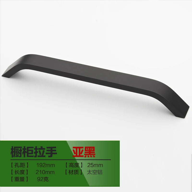 Kitchen Cabinet Knobs and Handles Black Furniture Handle for Cabinet Drawer Pulls Hardware 96mm/128mm/160mm/192mm