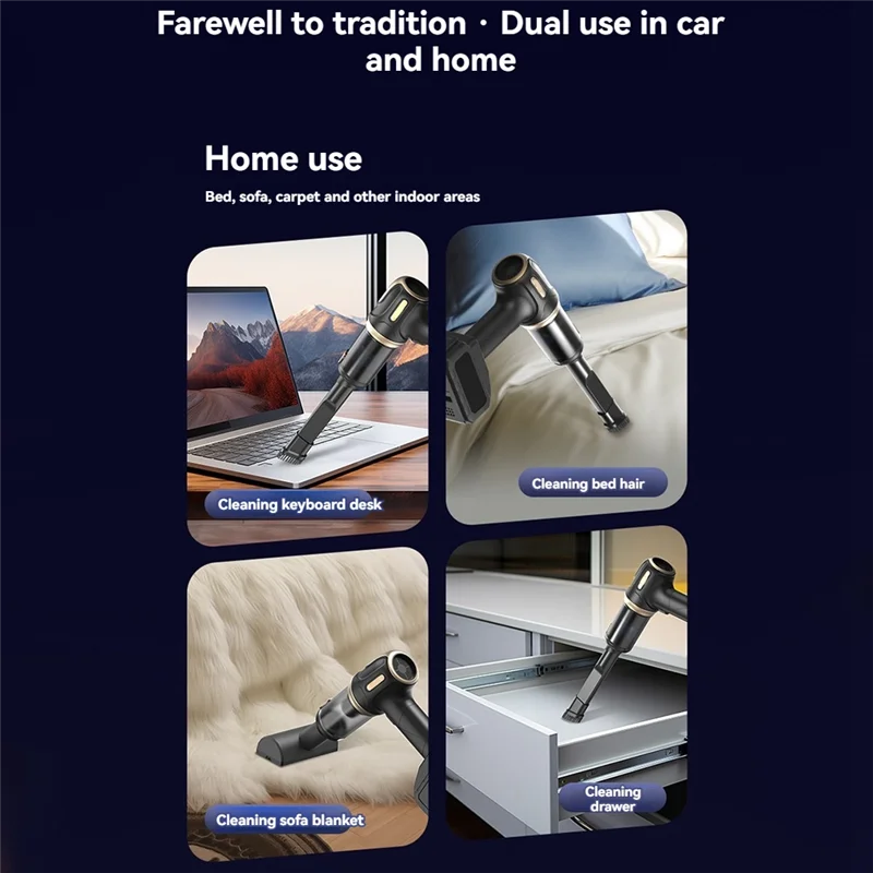 VELIF-Car Household Vacuum Cleaner Powerful Vacuum Cleaner  21000PA Cleaner Household Mini Hair Dryer