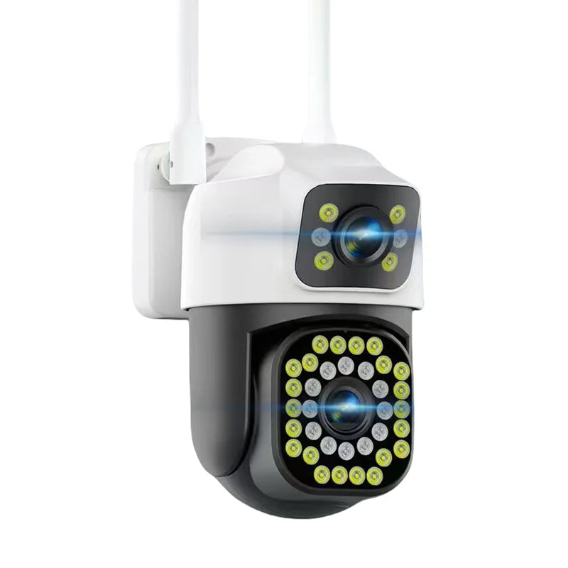 4K 8MP Dual Lens Dual Screen IP Camera Wifi PTZ Cameras Outdoor 4MP AI Auto Tracking CCTV HD Audio Video Surveillance Cam YOOSEE