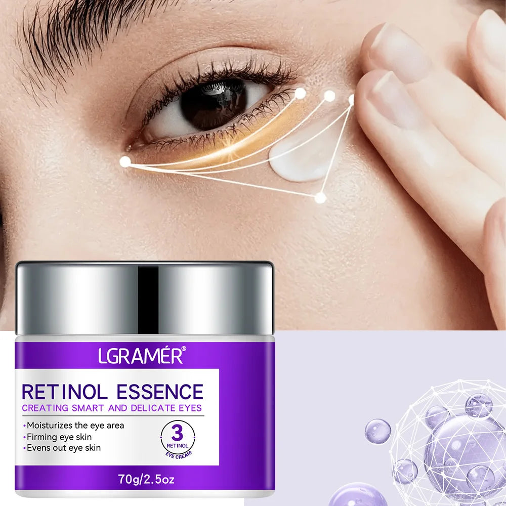 LGRAMER Retinol Eye Cream for Fine Lines, Dark Circles, Anti-Aging and Firming around Eyes