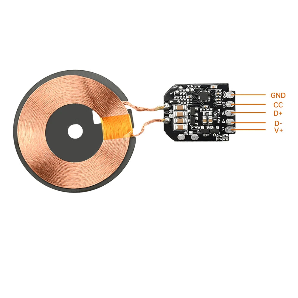 15W Wireless Charging Module DIY Wireless Charger 5/10/15W Adaptive Rapid Charger with Charge Protection For Phone Charging