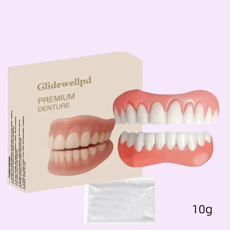 False Teeth Silicone Upper Lower Veneers Perfect Denture Silicone Kit Temporary Orthodontic Fake Tooth Oral Hygiene Care