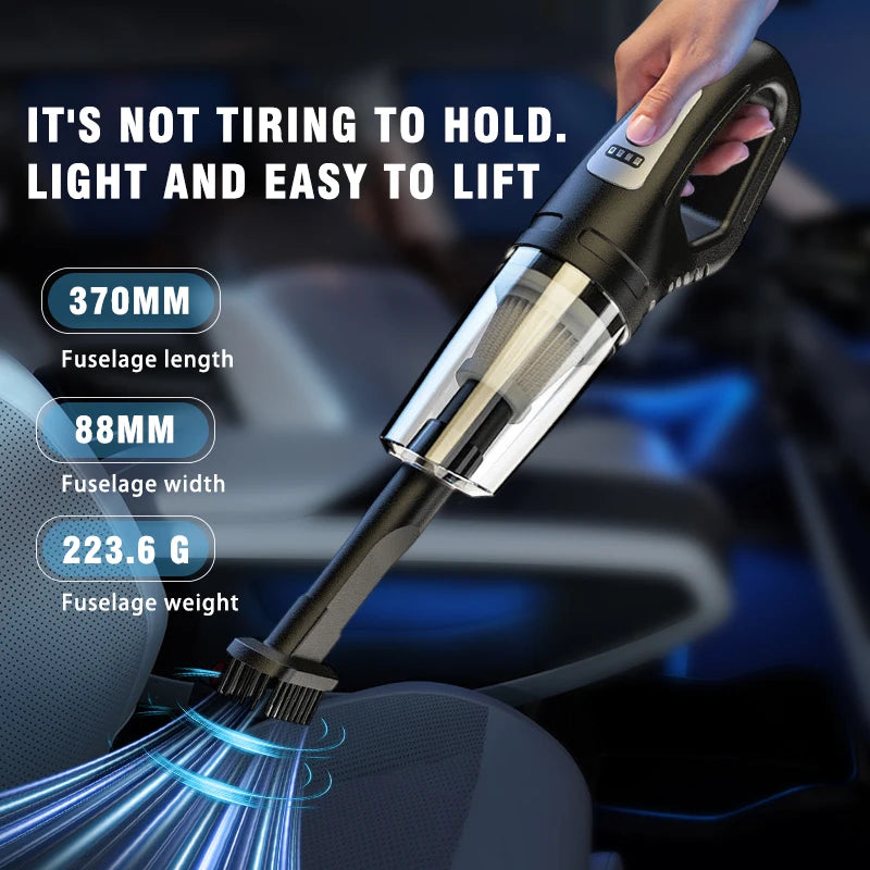 Handheld cordless vacuum cleaner, with 3 suction head configuration, car vacuum cleaner high power mini upgrade charging model,