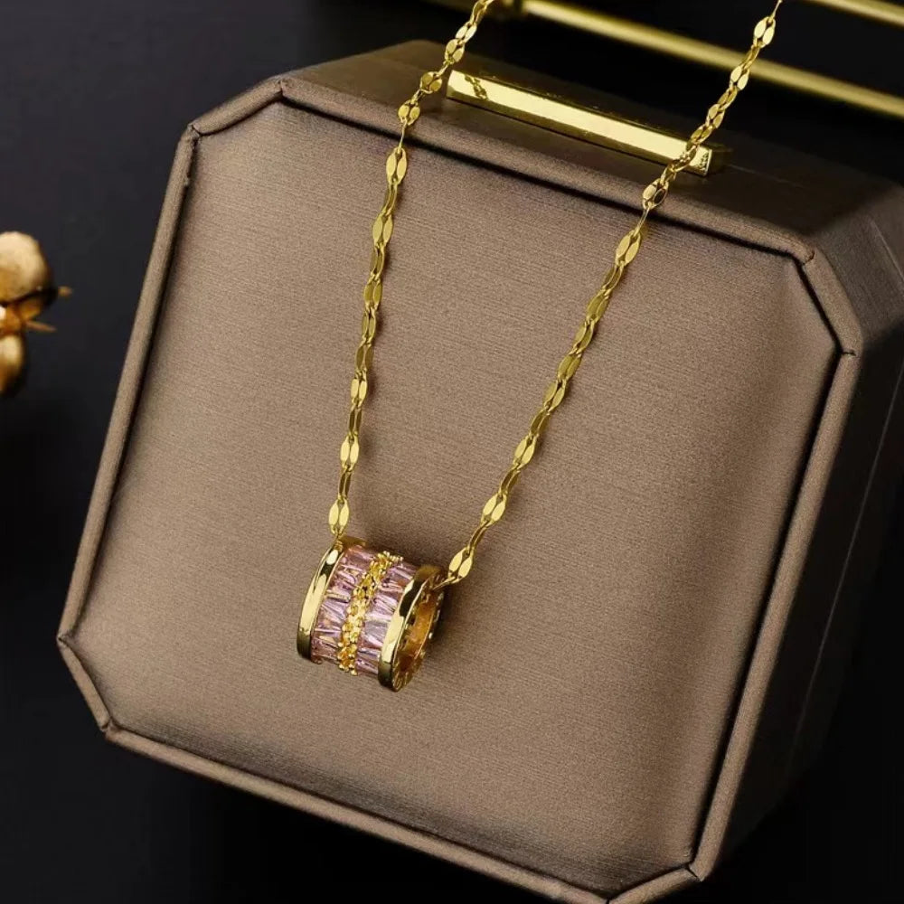 New small waist necklace. Fashionable and colorful zircon pendant, simple and stylish women's necklace, exquisite birthday gift.