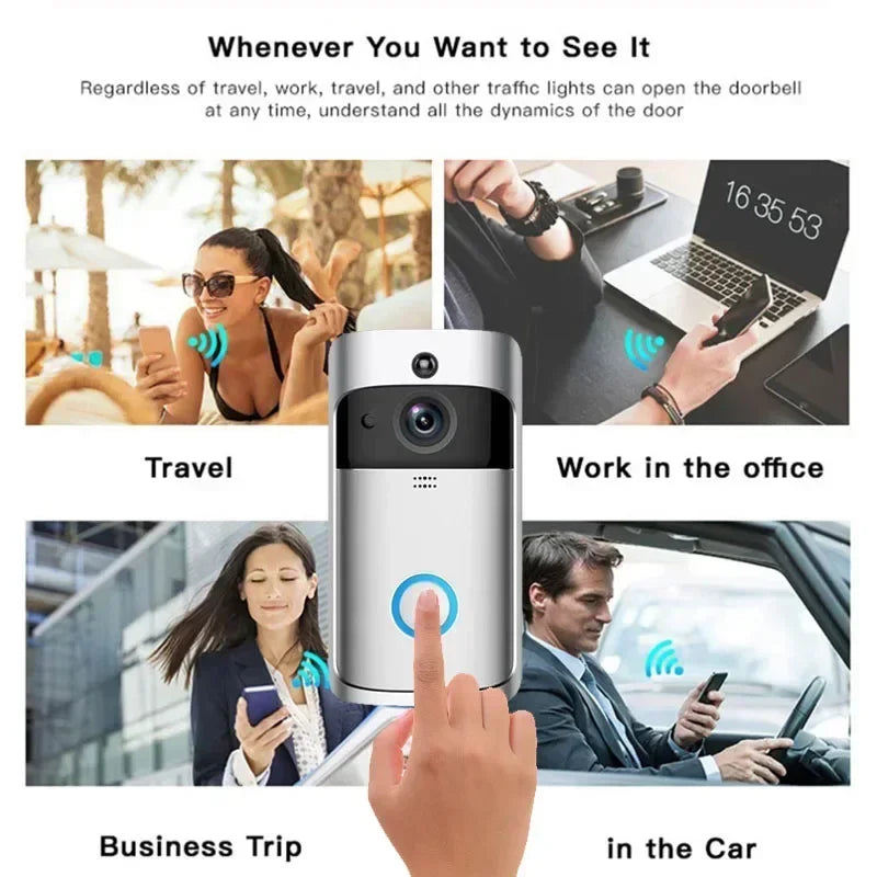 Wifi Doorbell Camera Smart Home Video Intercom Door Bell Video Call for Apartments IR Alarm Wireless Security Camera Doorbell