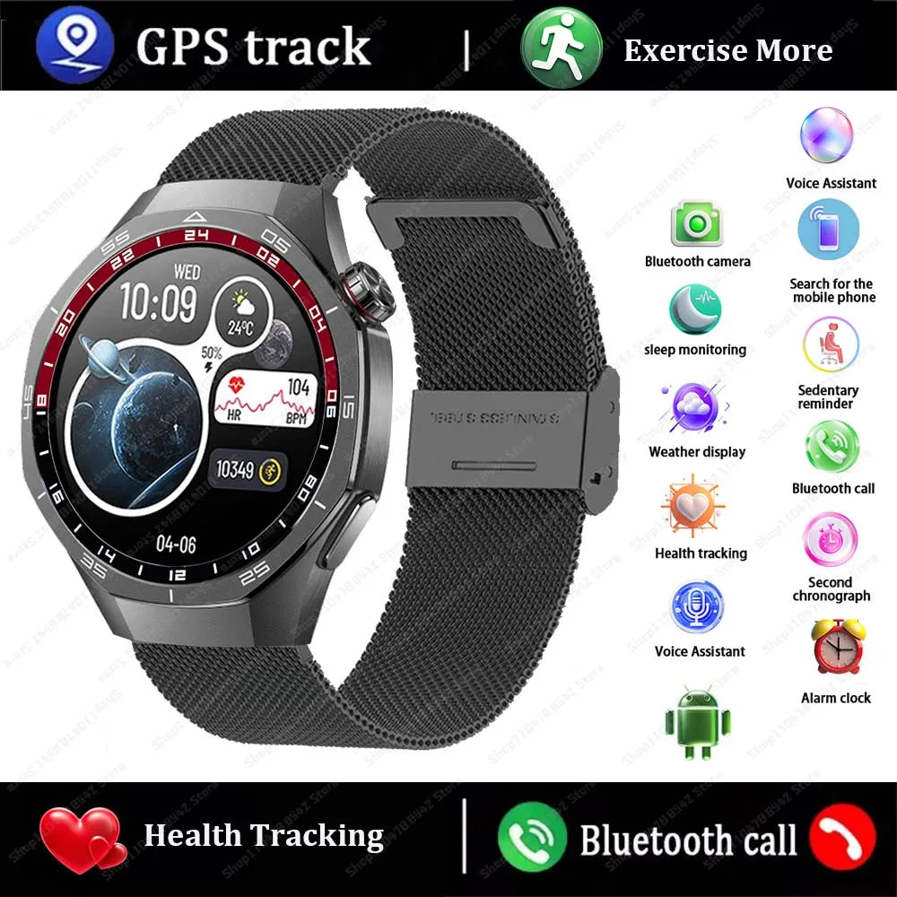 2025 New Smart Watches Men AMOLED Full Screen GPS Motion Trajectory Bluetooth Calls Surprise Gift SmartWatch Waterproof Classic