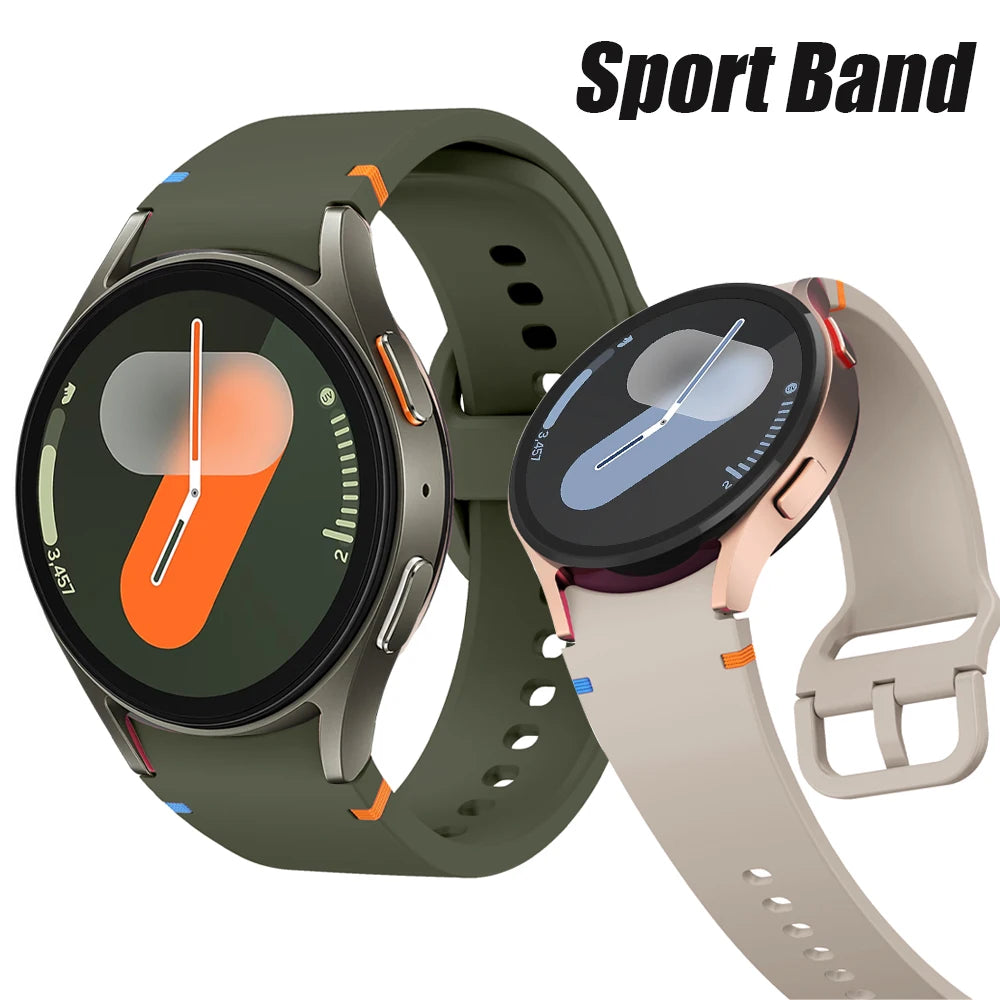 Strap for Samsung Galaxy Watch 7 FE 44mm 40mm 4 6 Classic 5 Pro 45mm Silicone Sport Wrist Bracelet correa Galaxy Watch 7 Band