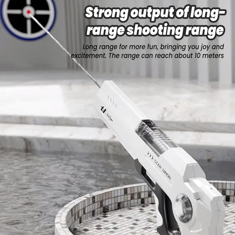 Electric Water Absorption Water Gun Toy  Automatic Water Pistol Shoot Pool Beach Toy for Boys Summer Outdoor for Kids Gift Idea