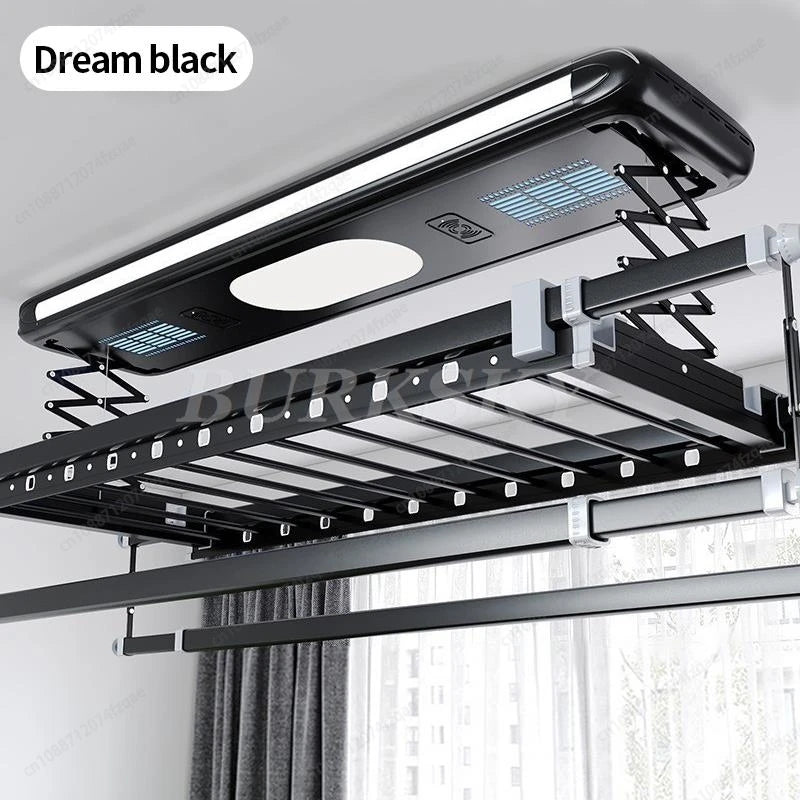 Smart Electric 70W DC Motor Foldable Clothes Drying Rack LED Lighting Air Drying Sterilization Indoor Clothes Drying Rack