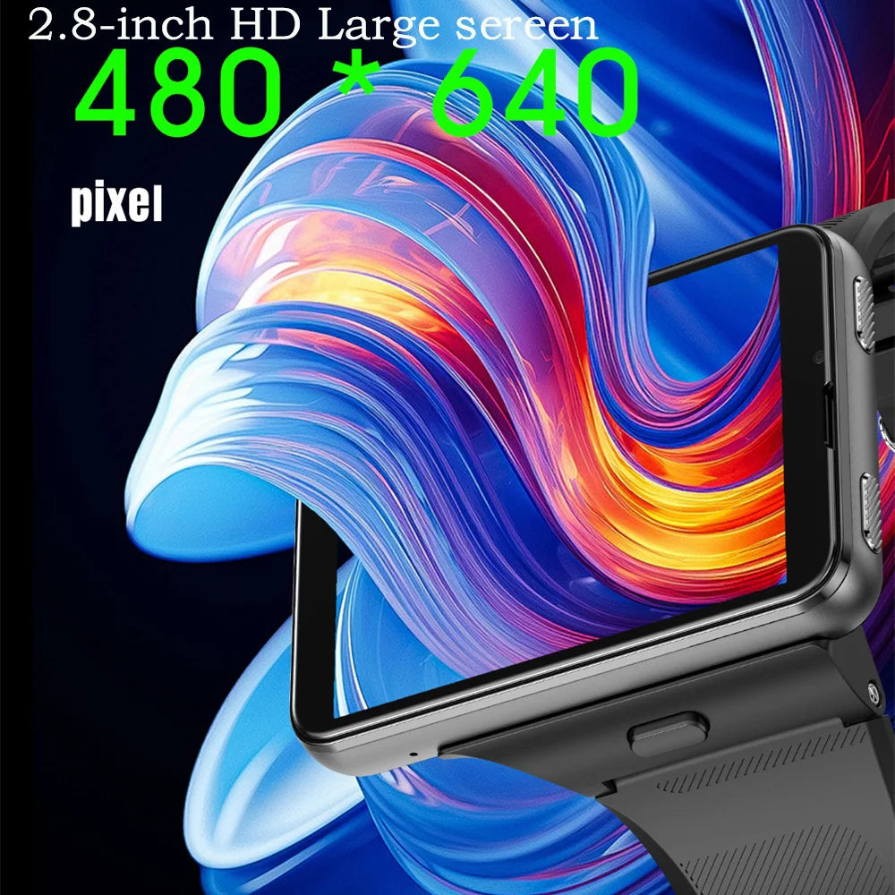 4G Smart Watch Android 11 Smartwatch Health Clock 2MP/8MP Dual Camera 4GB RAM 64GB ROM 2300MAh GPS WIFI Compass 2.88" Watches