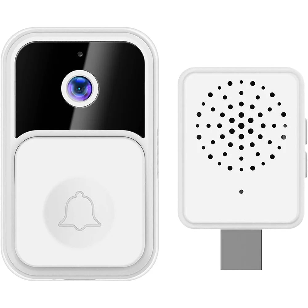 WiFi Wireless Doorbell Camera with Chime Smart Video Night Vision Indoor Security Two-Way Intercom Door Bell for Home Office