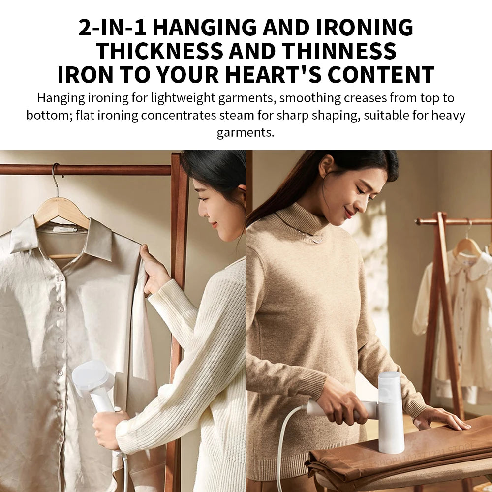 New XIAOMI MIJIA Handheld Garment Steamer 2 iron Home Electric Steam Cleaner Portable Foldable Mite Removal Flat Ironing Machine