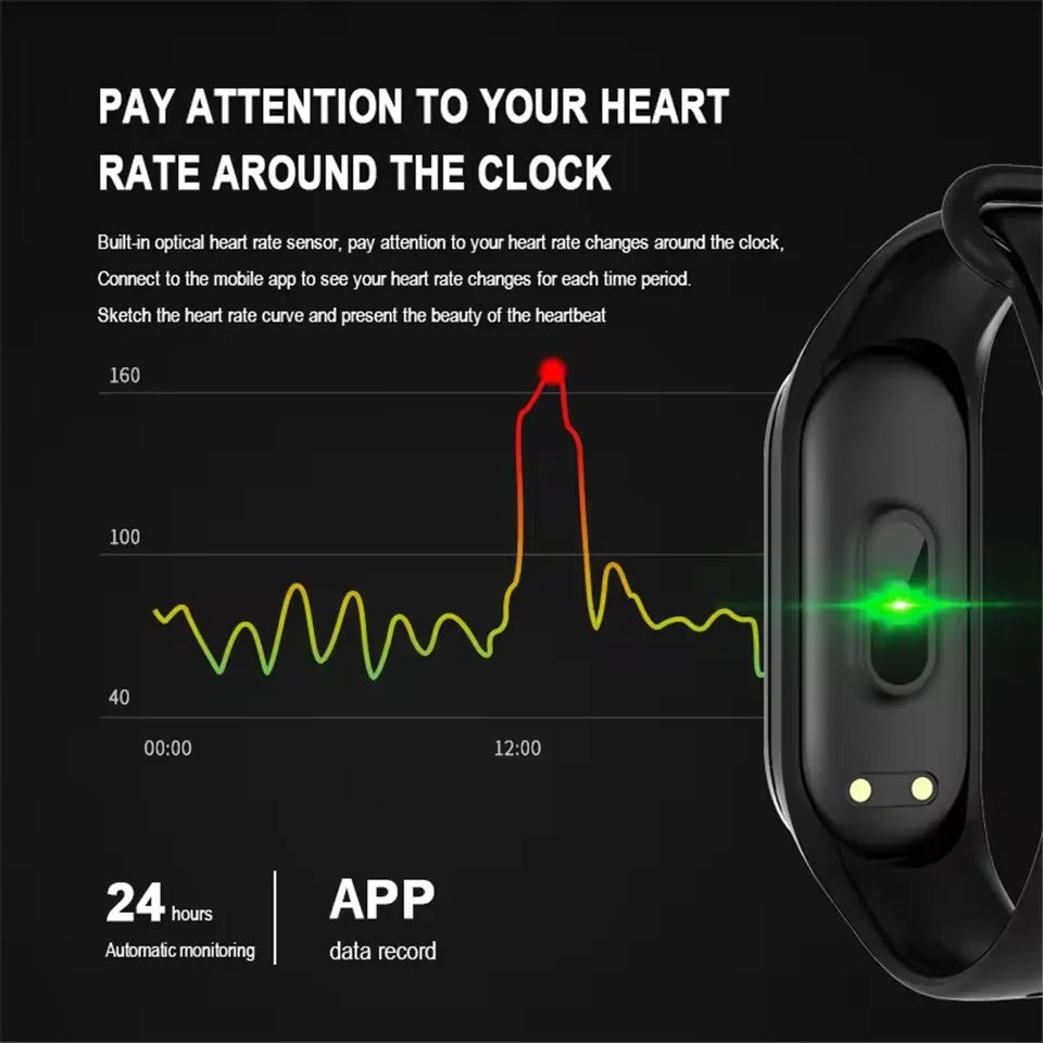 Smart Digital Watch Wristbands Waterproof Blood Pressure Heart Rate Monitor Fitness Tracker Sport Smart Bracelet Men Women Kid