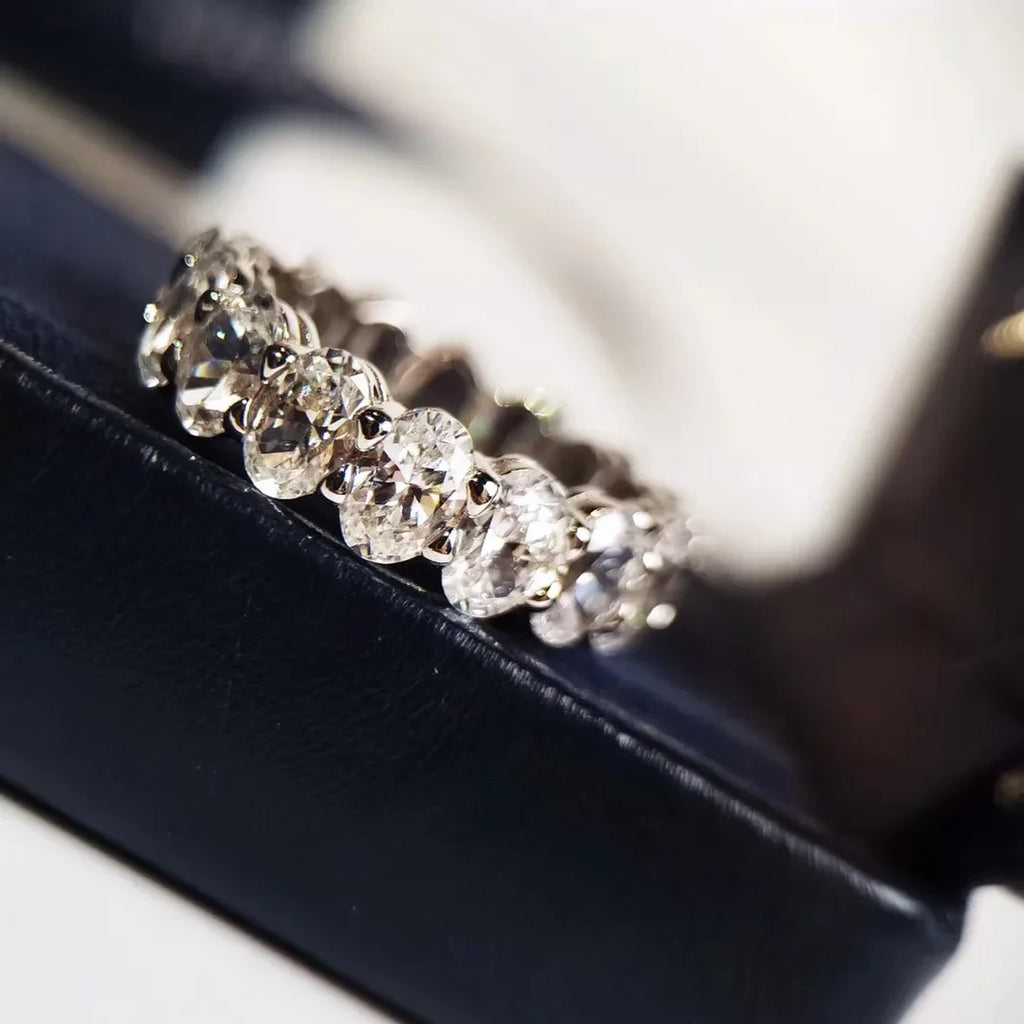 New Luxury Female White Crystal Stone Ring Rose Gold Silver Wedding 925 Silver Ring Female Cute Oval Zircon Engagement Jewelry