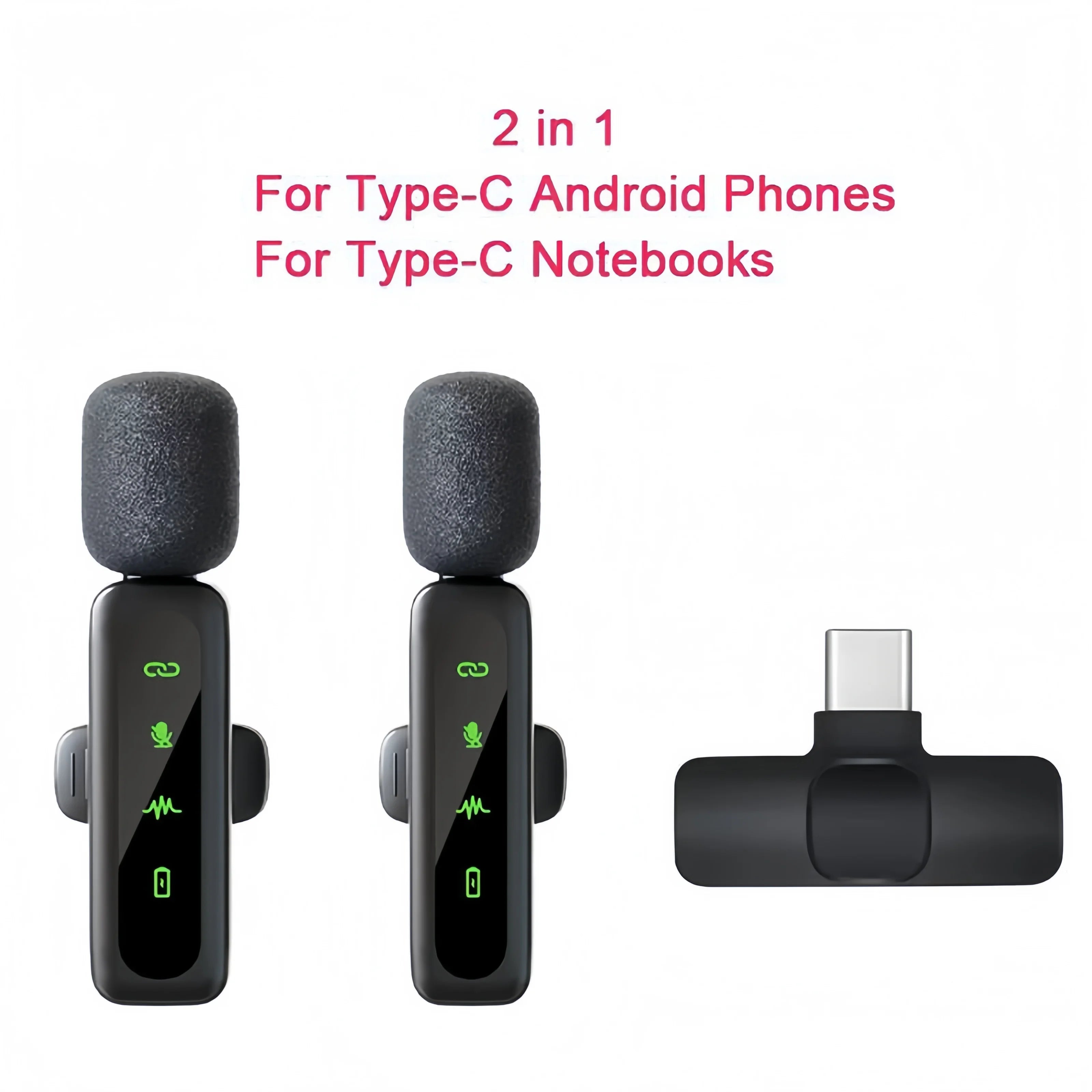 Lavalier Microphone Audio Video Recording 2.4G Wireless Mini Microphone for iPhone Android Phone for Live Broadcast Game Mic