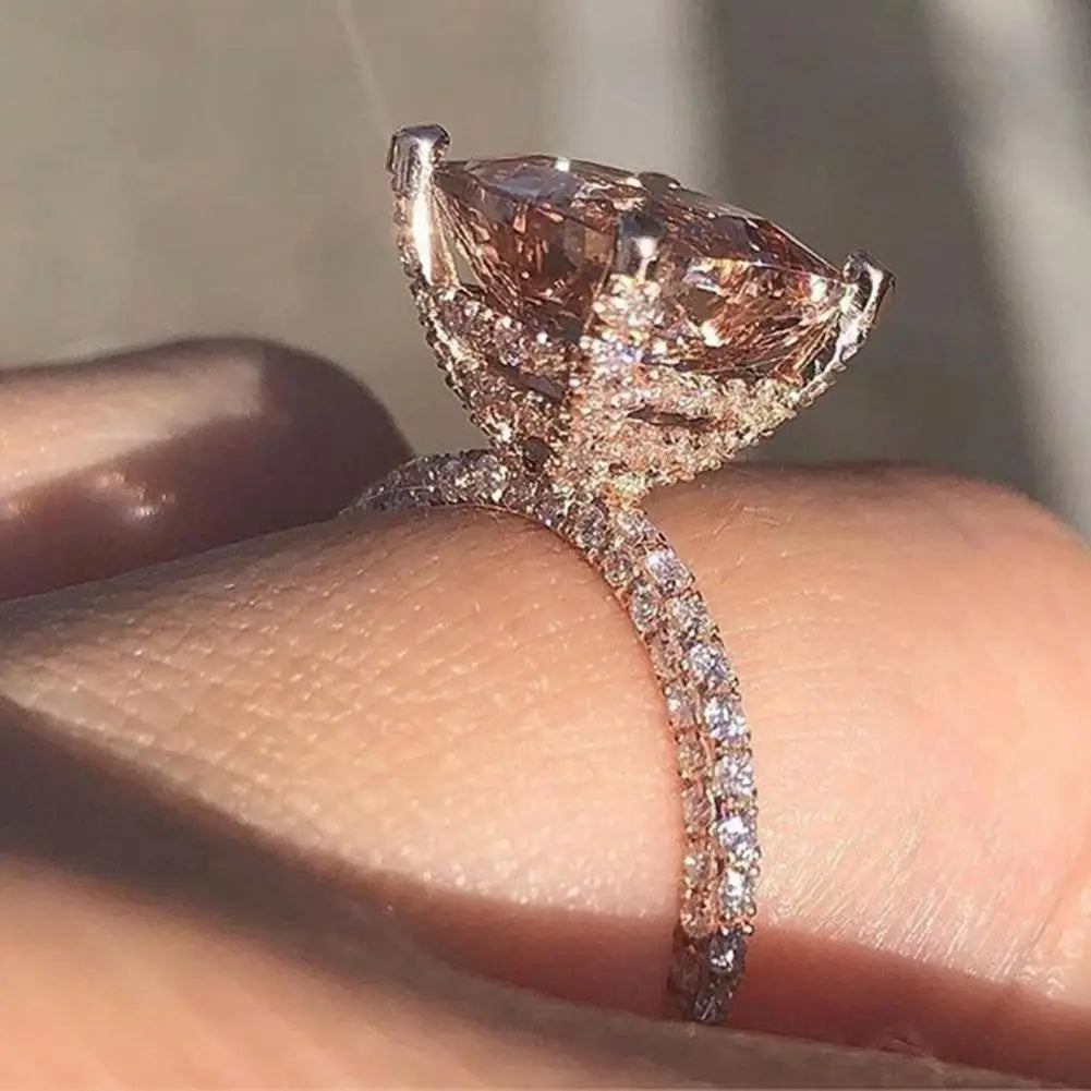 Women Ring Finger Ring for Wedding Ring for Women Large Square Cubic Zirconia Jewelry Fashion Crystal Rings Engagement Ring